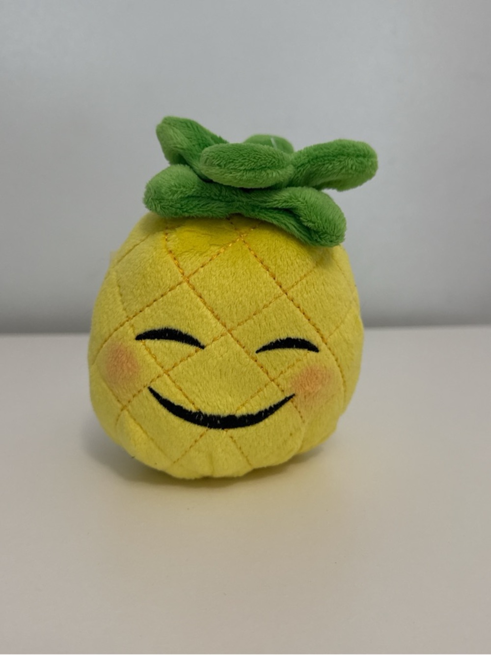 Smiling Pineapple Plush Toy - Yellow & Green